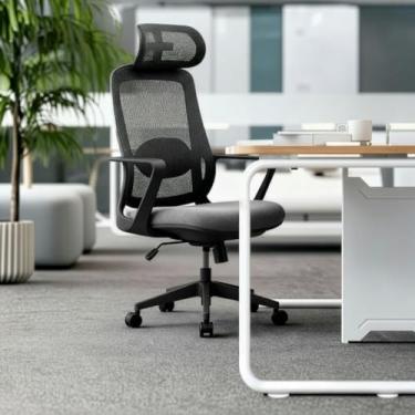 Imagem de Cadeira Escritório Presidente Ergonomica Ergopro One Nr17 Cor Cinza/preto