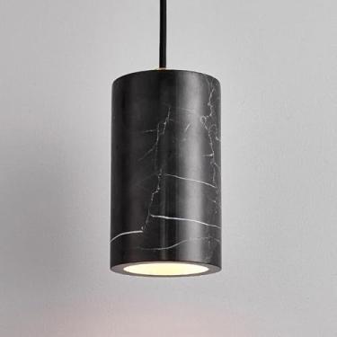 Imagem de Lustre de mármore branco, luzes pendentes, cozinha, sobre a pia, moderno, luminária de teto suspensa, cilindro único, luz de pedra natural, tubo longo, linear, pequeno, lustre para quarto, s