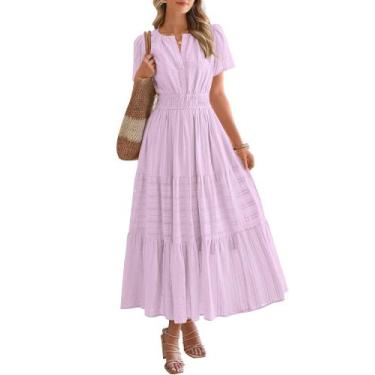 Imagem de Vestido casual BTFBM feminino, verão 2025, decote em V, cintura elásti