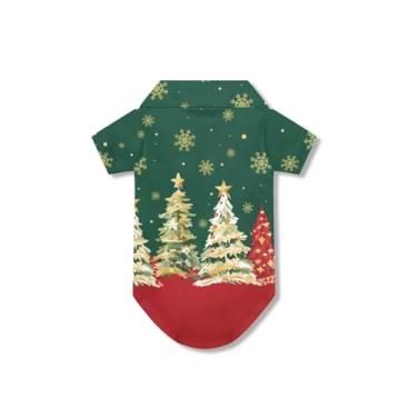 Imagem de Bivxisrvo Camiseta de árvore de Natal para cães pequenos, meninas, meninos, gatos, camisa macia de aniversário para filhotes, roupas de chihuahua, roupas de fantasia de festa de Natal, coleira para