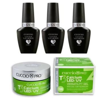 Imagem de Kit Prep+Fuse+Top Coat Venner 13Ml Cuccio+Gel T3 Calcium 28G