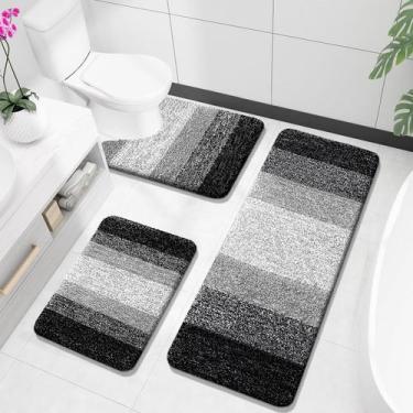Imagem de Conjunto de tapetes de banheiro OLANLY, microfibra absorvente macia, 3