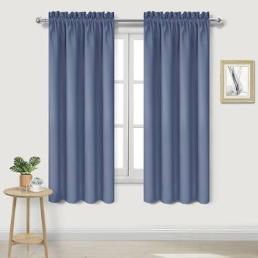 Imagem de Cortinas Blackout DWCN com isolamento térmico azul empoeirado 107x160c