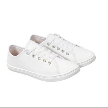 Imagem de Tênis Casual Feminino Basico Leve e Liso Confortavel Macio, Branco, 39
