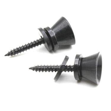 Imagem de Domary Alça de Guitarra Pinos de Bloqueio Metal Preto Prata Acústico Elétrico Ukulele Baixo Universal 2 Pacote (preto)