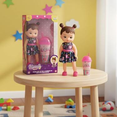 Imagem de Boneca Suquinho com Copo e Acessórios Brinquedo Interativo Infantil para Meninas Boneca com Corpo Articulado, Estimula Imaginação