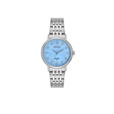 Imagem de Relógio Feminino Seculus Azul Celeste Cristais 77331l0svna3 Prateado Azul Azul-celeste-Feminino