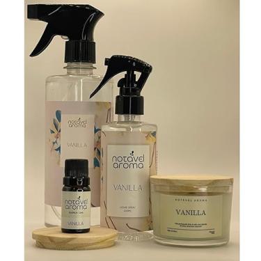 Imagem de Kit Aromatizador Agua Perfumada Home Spray Essencia e Vela Aromatica 100g (VANILLA)