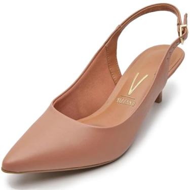 Imagem de Scarpin Vizzano Slingback Bico Fino Salto Baixo - Nude - 36