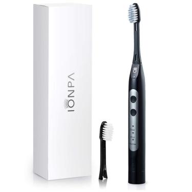 Imagem de Escova Dental Elétrica IONPA DH 3 Modos 2 Cabeças, IONIC KISS, Preto