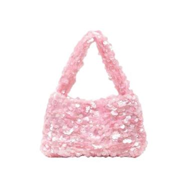 Imagem de Floerns Mini bolsa feminina elegante de lantejoulas brilhantes para festa de verão, rosa, one_size