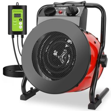 Imagem de Aquecedor de estufa com termostato - Aquecedor externo portátil de 1500W para estufa, vermelho-3