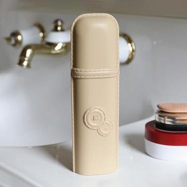 Imagem de Estojo para escova de dentes de viagem, grande, portátil, à prova de poeira, conjunto de pasta de dentes com copo de enxaguante bucal, organizador compacto para casa de banho, viagem de negócios