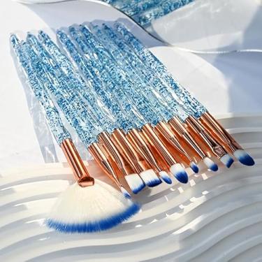 Imagem de Conjunto de pincéis de maquiagem brilhantes, 10 peças, corretivos sintéticos premium para blush em pó, sombras, pincéis de maquiagem
