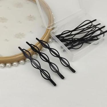 Imagem de 12 peças de grampos de cabelo para mulheres simples preto fosco grampo de cabelo básico de aço invisível acessórios de cabelo presente (três caixas ovais de 12 peças)
