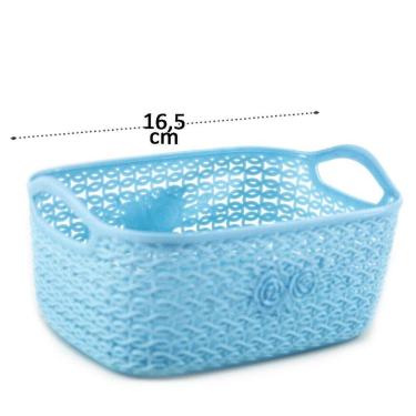 Imagem de Cesto Organizador Plástico 7,5x16,5 Vazado Color - Tudo em Caixa