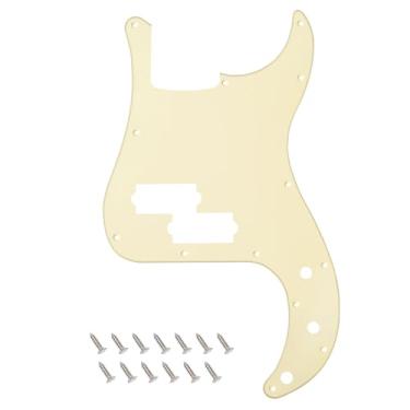 Imagem de Banworks Precision Bass Pickguard 1 Ply 13-Hole P Bass PB Scratch Plate para USA/Mexican Modern Style Fender Precision Bass JT/HB-10 Cream