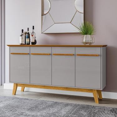 Imagem de Aparador Buffet Sala De Estar Opala 4 Portas Naturale/off White