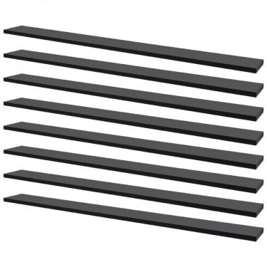 Imagem de Kit 8 Prateleiras 100 X 15cm Preta Suporte Invisível