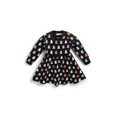 Imagem de MONICA + ANDY Vestido de moletom orgânico infantil, Fantasmas coloridos, 2 Anos