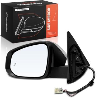 Imagem de A-Premium Espelho retrovisor elétrico lateral do motorista - compatível com Toyota Tacoma 2024 2025 - Espelho retrovisor externo prateado dobrável manual aquecido com luz de seta e detecção de ponto