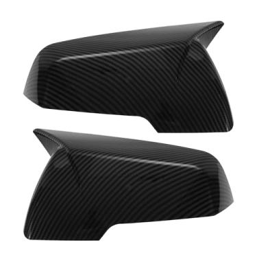 Imagem de Motoforti 1 par de tampa do espelho do lado esquerdo direito ABS de substituição preta para Chevrolet Traverse 2018-2023 Ox Horn com luz de seta capa de proteção de espelho