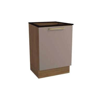 Imagem de Balcão De Cozinha Botanic M629 1 Porta 60cm P/ Cooktop Nogueira/fendi/preto