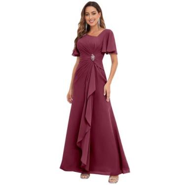 Imagem de Vestido PRESEOSSA Desert Rose Mãe da Noiva em Chiffon