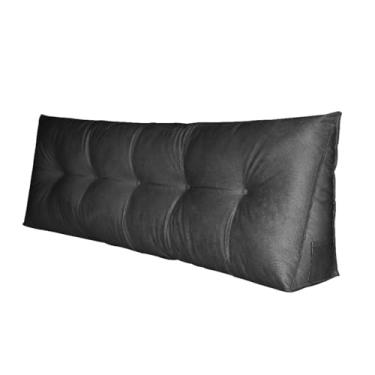Imagem de Almofada Cabeceira casal140cm Encosto com bolso lateral (preto)