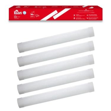 Imagem de Kit 5 Luminária Tubular Sobrepor Led Linear 18w Estrutura - Kian