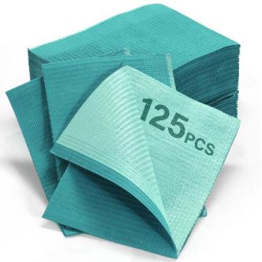 Imagem de Babadores dentários LA MIERE verde esmeralda descartáveis 13 x 18" 125