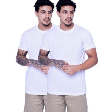 Imagem de Kit 2 Camiseta Basica Camisa Lisa 100% Algodão Masculina Academia Gola