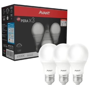 Imagem de Lâmpada Pera Led Branca 6500k 15 Watts Bivolt Pack Com 3 Peças - 335441473 - Avant