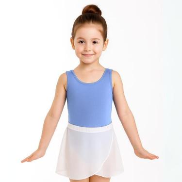 Imagem de Collant Infantil Menina Jazz Colorido - Magic Sky, Azul claro, 4