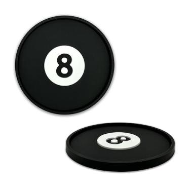 Imagem de NJECT Porta-copos de silicone texturizado 3D Magic 8 Black Billard Ball Automotive (6,6 cm de diâmetro) | Ajuste universal para todos os carros, caminhões, SUVs e mais | Antiderrapante Durável |