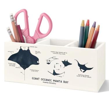 Imagem de VIITlUE 749 Porta-lápis de madeira, organizador de decoração de mesa