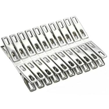 Imagem de Prendedores Inox e Colorido 20 40 60 Unidades Roupa e Uso Geral(60 UNID INOX)