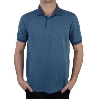 Imagem de Camisa Polo Masculina Ogochi Piquet Slim Azul - 0074940-Masculino