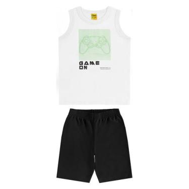 Imagem de Conjunto Infantil Machão com Bermuda Rovi Kids Branco - Rovitex Kids, 