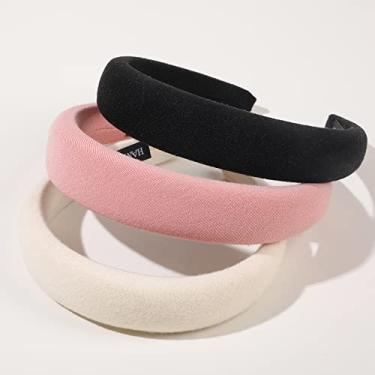 Imagem de Bandanas acolchoadas para mulheres - 3 peças de diademas para mulheres de moda faixa de cabelo neutra bufante