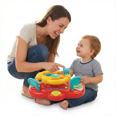 Imagem de Volante Infantil Interativo Musical com Som e Luz Brinquedo Educativo de Simulação de Direção para Bebês e Crianças Desenvolvimento da Coordenação Motora e Imaginação Cores Sortidas