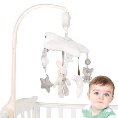 Imagem de Shakven Móbile Musical para Berço,Móvel para Berço - Brinquedos de Brinquedos de carrinho Brinquedo de berço | Móbiles de berçário estrela coelho brinquedos para crianças, rotativo