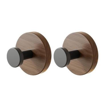 Imagem de Ganchos de ventosa para chuveiro, ganchos de toalha removíveis para parede de porta de vidro da janela do banheiro (marrom)