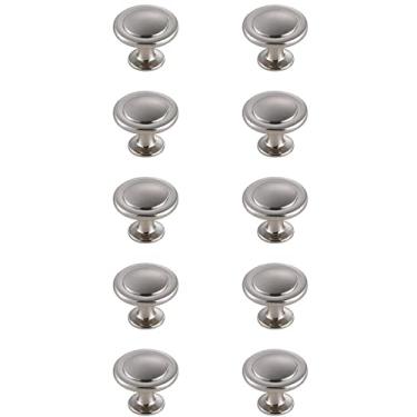 Imagem de Elegante Iluminação Interior Moderno Casa Decorativa Armário/Gaveta Hardware Logyn 3,3 cm Diâmetro Cogumelo de Níquel Escovado Multipack (conjunto de 10)