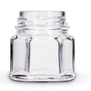 Imagem de Kit com 10 x Pote de Vidro Sextavado 40ml - Sem Tampa - Ideal para Vela, Lembrancinhas, Mel, Geleia, Temperos e Conservas