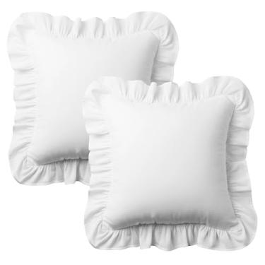 Imagem de Chihutown 2 fronhas brancas com babados, fronhas, fronhas chiques gastas (brancas)