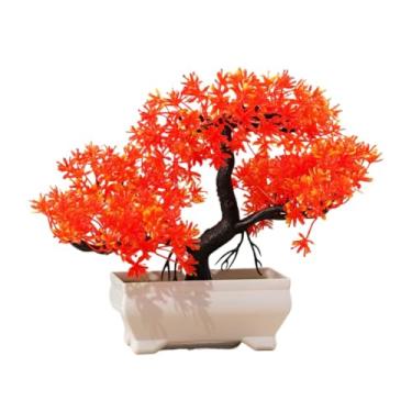 Imagem de Bonsai Artificial,Planta Artificial Decorativa para Casamento,Árvore Pequena Realista de Plástico(Laranja)