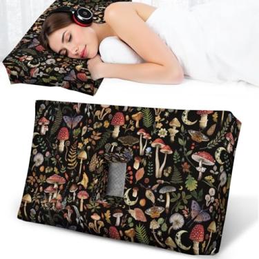 Imagem de BVOKQUC Travesseiro de piercing de orelha para travesseiros de lado com orifícios de ouvido e capa lavável CNH alívio da dor travesseiro com orifício no centro