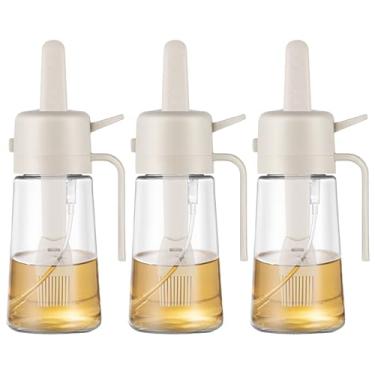 Imagem de GioXtra Pulverizador de óleo e escova 2 em 1 para cozinhar - 3 peças de dispensador de azeite de oliva, escova de regar de silicone, frasco de spray de vidro para salada, fritar, churrasco, utensílio