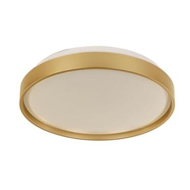 Imagem de Plafon Luminária LED Sobrepor Redondo 30W Chass Dourado 38cm Bivolt – 3 Cores Ajustáveis 3000K/4000K/6500K, Acrílico e Alumínio, Luxo e Sofisticação p/Teto ou Parede